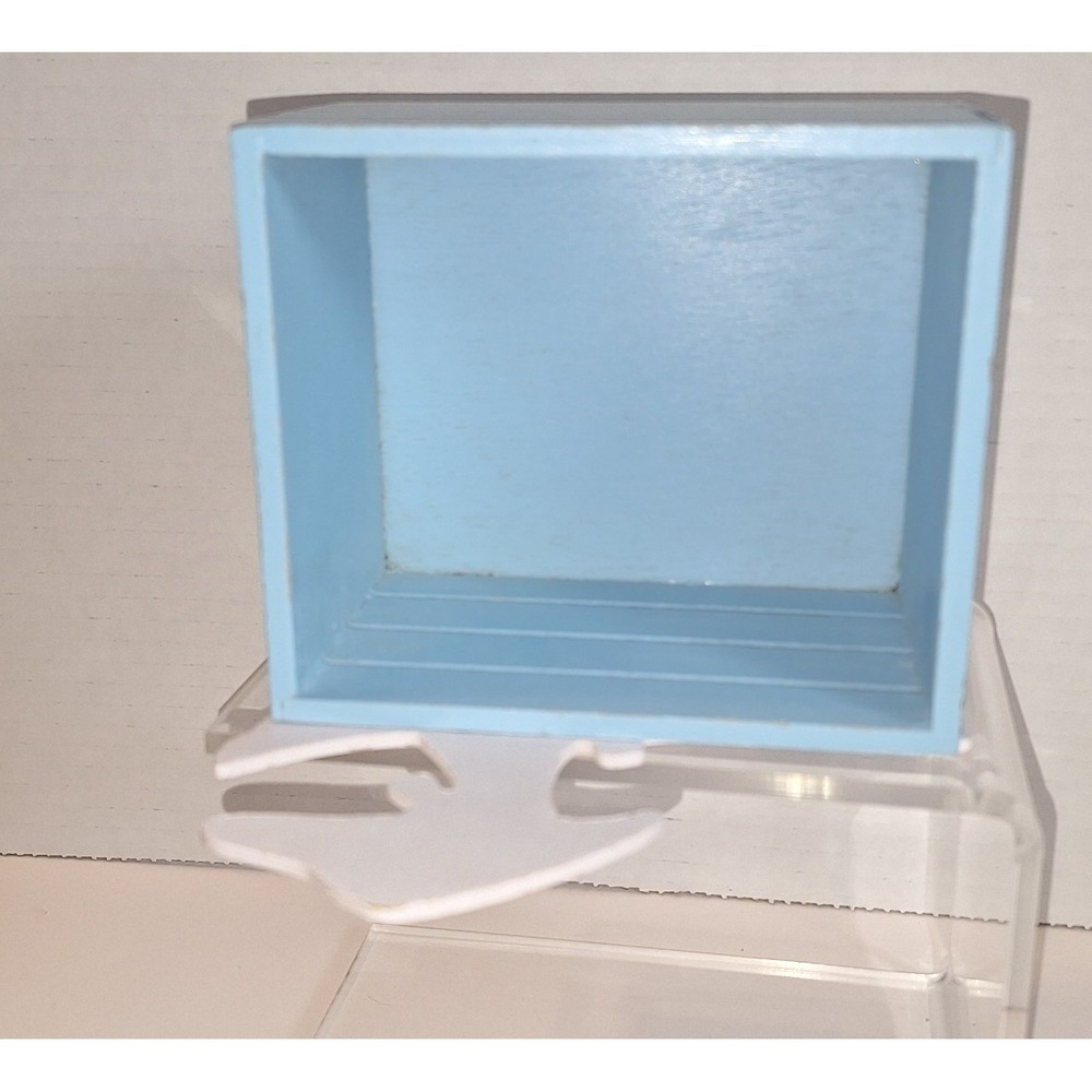 Vintage FTDA Blue Wood Goose Crate Planter Country Decor Storage Box 1980s - Picture 5 of 10